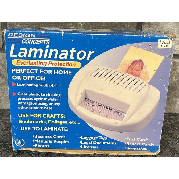 Design Concepts Laminator Model #DC4H Laminate Up to 4.4” Wide Tested Box Manual - Picture 2 of 4
